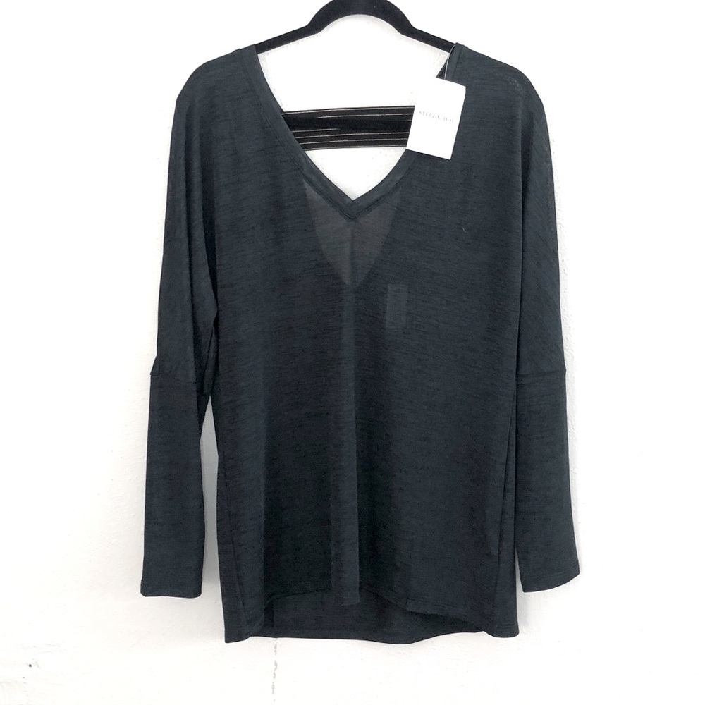 Stella & Dot sheer long sleeve blouse size XL